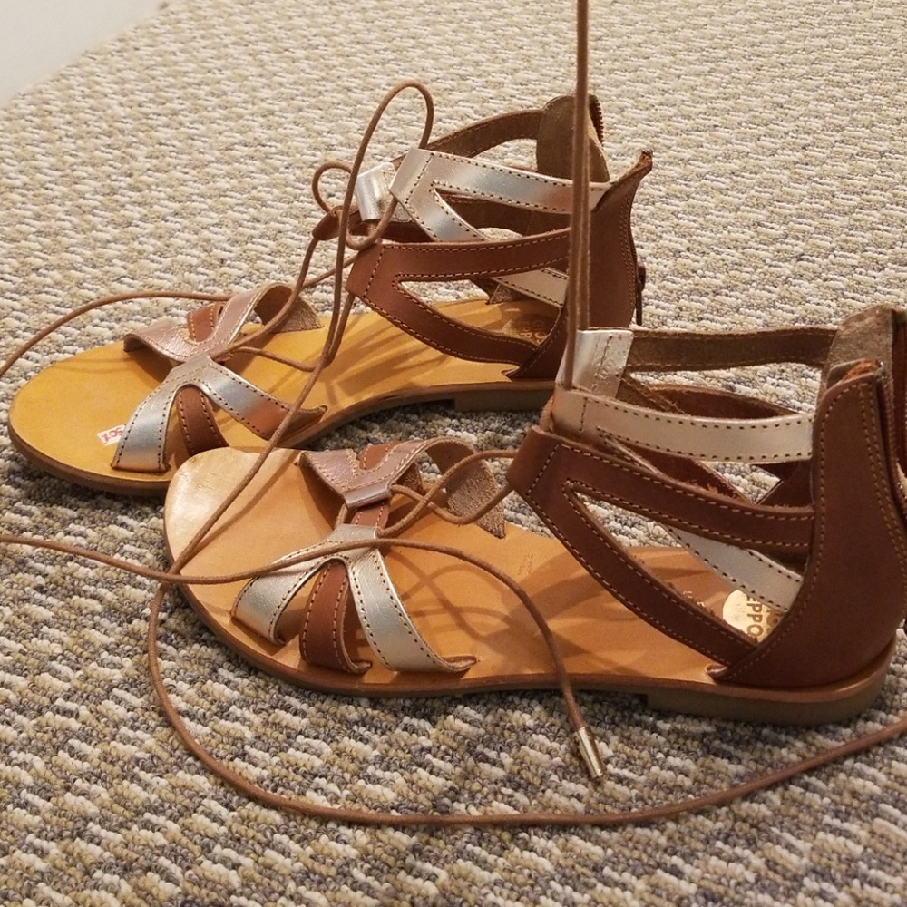 Strap Up Leather Flats